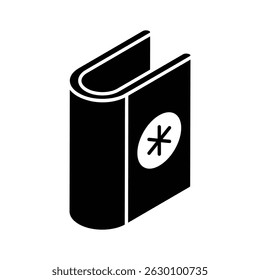 A captivating isometric icon of detailed medical book