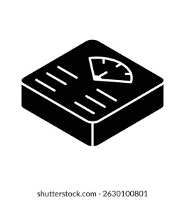 A captivating isometric icon of digital weight scale