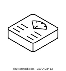 A captivating isometric icon of digital weight scale