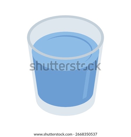A captivating isometric icon of drinking water glass