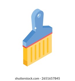 A captivating isometric icon of handled paintbrush