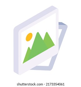 A captivating isometric icon of landscape