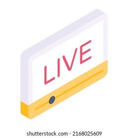 A captivating isometric icon of live streaming 

