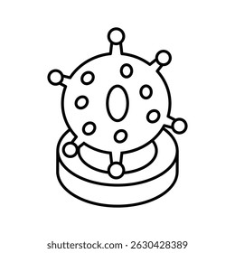 A captivating isometric icon representing a harmful virus