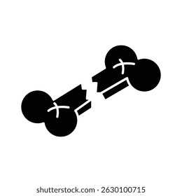 A captivating isometric icon showing a broken bone
