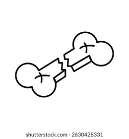 A captivating isometric icon showing a broken bone
