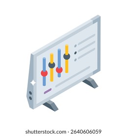 A captivating isometric icon showing interface control tool