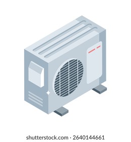 A captivating isometric icon of split ac outer unit