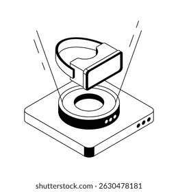 A captivating isometric icon of vr headset experience