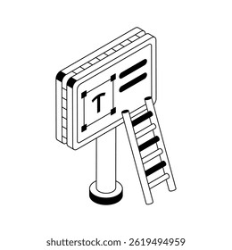 A captivating isometric style icon of billboard