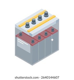 A captivating isometric style icon of energy accumulator