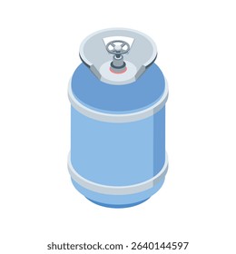 A captivating isometric style icon of gas cylinder