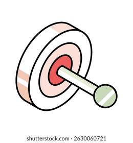 A captivating isometric style icon of target symbol