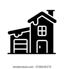 A captivating landscape design of snow house, glyph icon