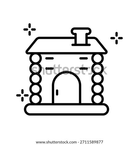 A captivating landscape design of snow house, hand drawn icon