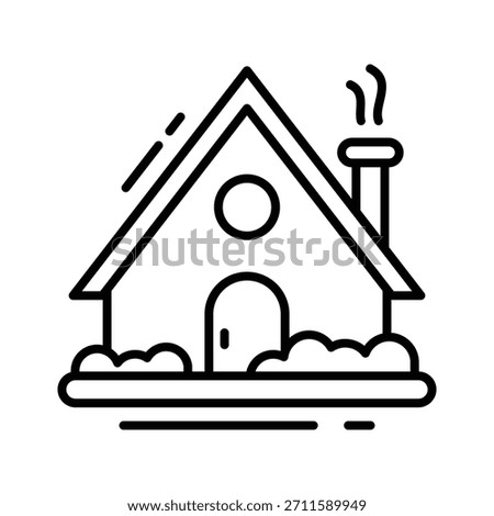 A captivating landscape design of snow house, outline icon