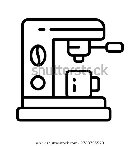 A captivating line icon of coffee machine appliance