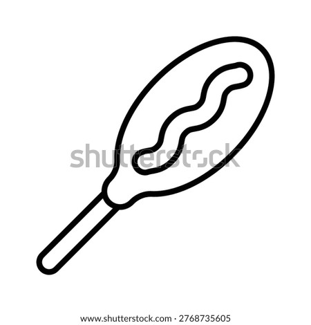 A captivating line icon of corn dog fast food