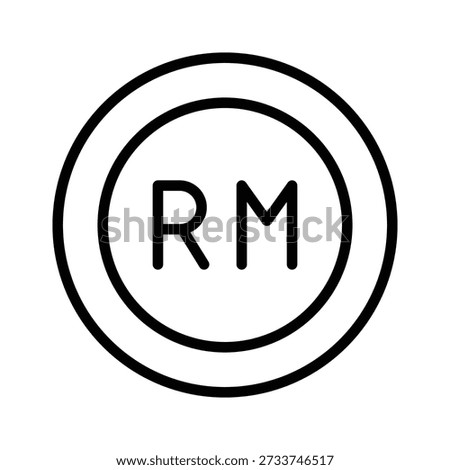 A captivating line icon of malaysian ringgit is scalable