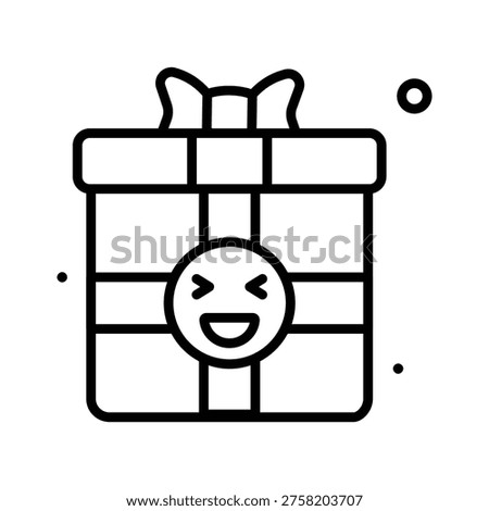 A captivating line icon representing gift box surprise present