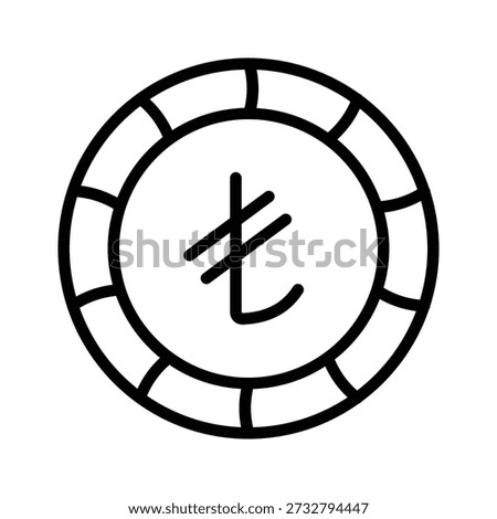 A captivating line icon showing turkish lira currency concept