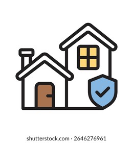 A captivating line style icon depicting home security