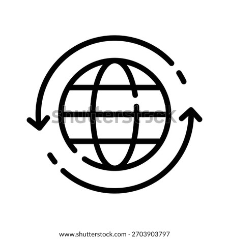 A captivating line style icon of global trade concept