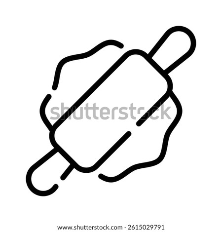 A captivating line style icon of rolling dough
