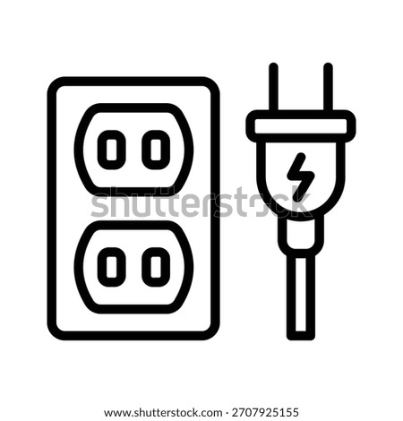 A captivating line style icon showing power plug