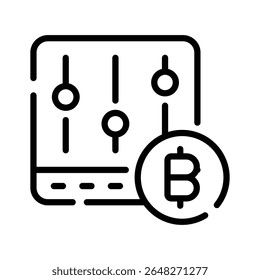 A captivating linear icon of bitcoin trade exchange