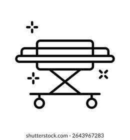 A captivating linear icon for emergency stretcher