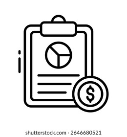 A captivating linear icon of financial report chart