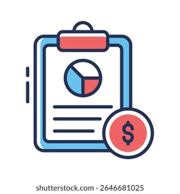 A captivating linear icon of financial report chart