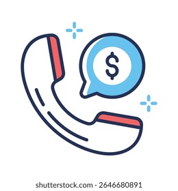 A captivating linear icon of financial talk bubble