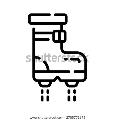 A captivating linear icon of flying astronaut boot
