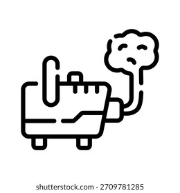 A captivating linear icon of fog machine