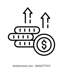 A captivating linear icon of high price