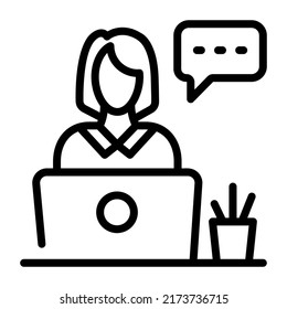 A captivating linear icon of online chat 