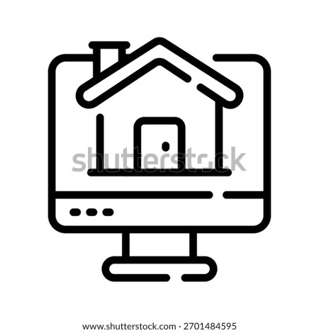 A captivating linear icon of online property listing screen