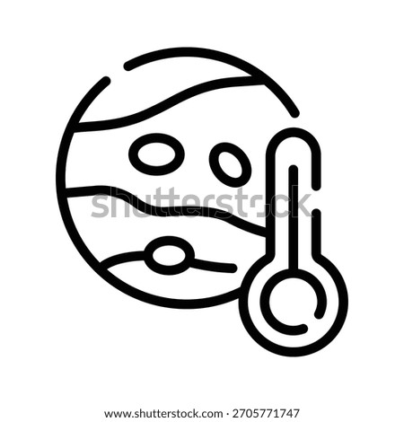 A captivating linear icon of planet temperature gauge