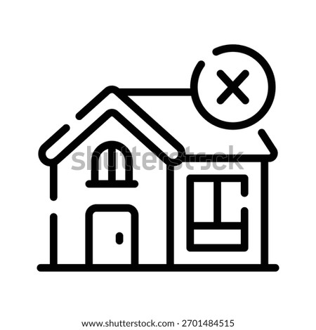 A captivating linear icon showing cancel house request