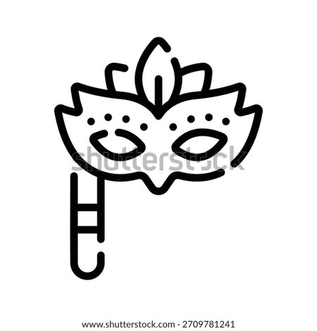 A captivating linear icon showing masquerade mask