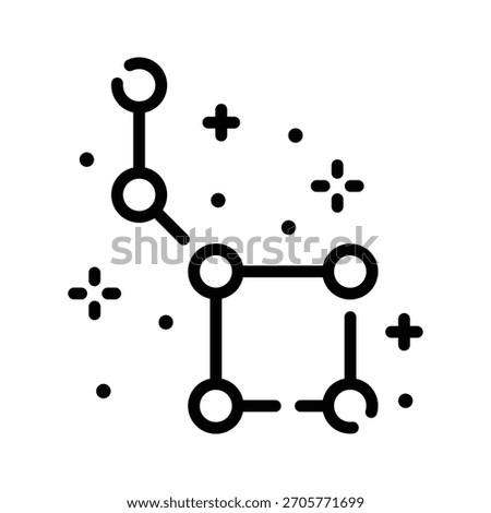 A captivating linear icon of starry constellation map