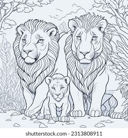 Captivating lion coloring page for creative kids and animal enthusiasts. Enjoy the fun of coloring this majestic creature with intricate details and unleash your imagination.