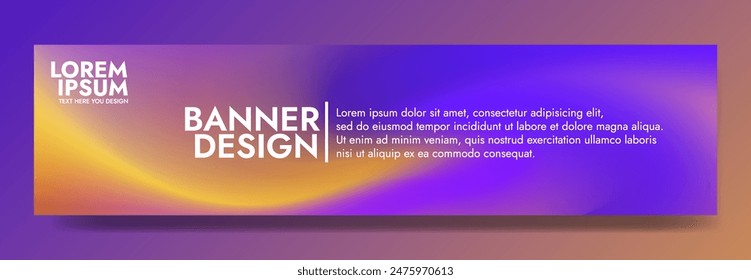 Captivating mesh blur banner features dynamic, mesmerizing waves in striking yellow and purple for contemporary, attention grabbing visuals