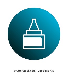 Uma ilustração minimalista cativante de garrafa de cola mostrando design moderno e estética limpa no fundo gradiente