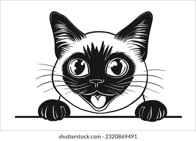 Momento cautivador capturado en esta adorable imagen de un gato tonkinés, juguetamente mirando con curiosidad. Ideal para una variedad de proyectos creativos, diseños web y propósitos editoriales