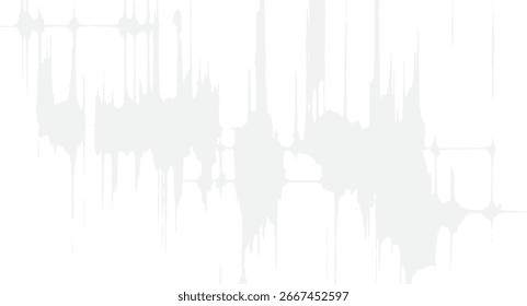 Um abstrato monocromático cativante caracteriza formas irregulares fluindo em tons sutis de cinza, justapostas contra um fundo branco limpo com tênues destaques de grade geométrica