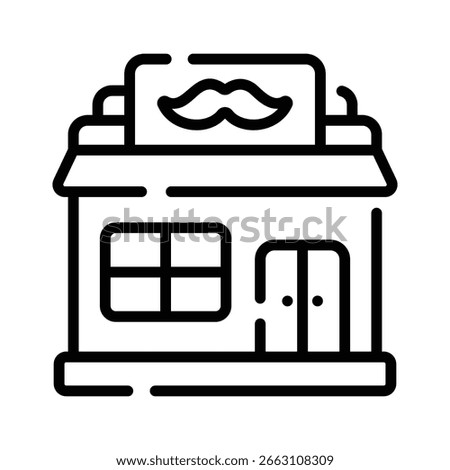 A captivating outline icon of classic barber shop