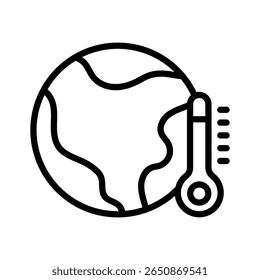 A captivating outline icon of climate change awareness